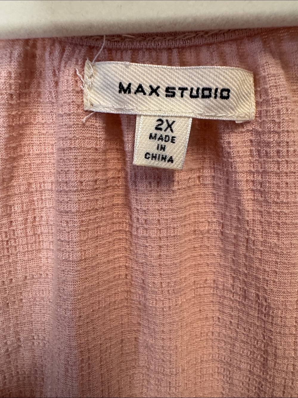 Max Studio Blush Pink Crochet Shoulder Tie-Front Blouse N0584 - Picture 2 of 7